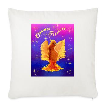 An Orange Cosmic Cyber Bird - Sofa pillowcase 17,3'' x 17,3'' (45 x 45 cm) - natural white - Front