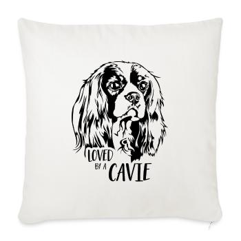 Cavalier King Charles Spaniel loved by a Cavie - Sofa pillowcase 17,3'' x 17,3'' (45 x 45 cm) - natural white - Front