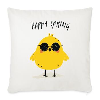 Poussin au printemps ensoleillé - Housse de coussin décorative 45 x 45 cm - blanc nature - Devant
