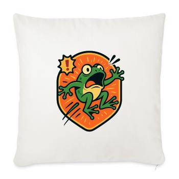 Panic Frog badge - Sofa pillowcase 17,3'' x 17,3'' (45 x 45 cm) - natural white - Front
