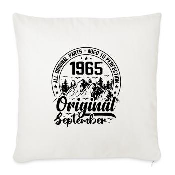 1965 September Original 59 Years Anniversary Gift - Sofa pillowcase 17,3'' x 17,3'' (45 x 45 cm) - natural white - Front