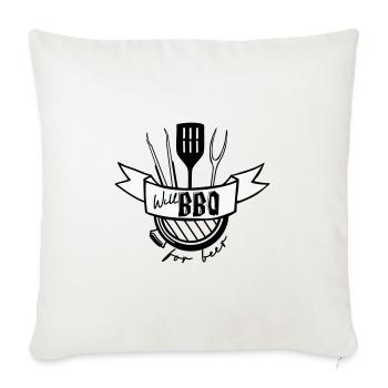 GRILL BEER BBQ GAME PARTY BARBECUE CELEBRATION MOTIF - Sofa pillowcase 17,3'' x 17,3'' (45 x 45 cm) - natural white - Front
