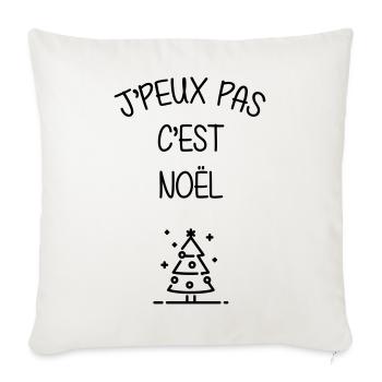 Noël / Fête / Cadeau / Famille / Sapin / Neige - Sofa pillowcase 17,3'' x 17,3'' (45 x 45 cm) - natural white - Front