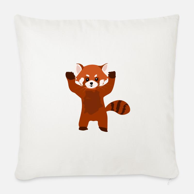 Roter Panda - Sofakissenbezug 45 x 45 cm - Naturweiß 