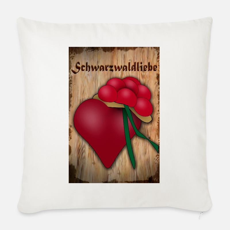 Schwarzwaldliebe - Sofakissenbezug 45 x 45 cm - Naturweiß