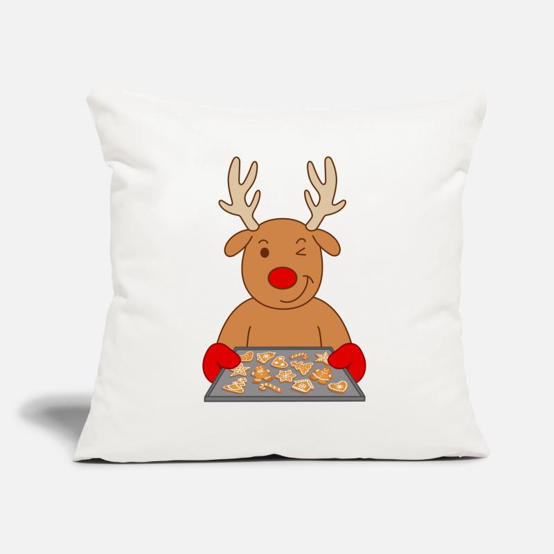 Biscuits de Noël de renne Biscuits de cuisson Housse de coussin décorative 45 x 45 cm