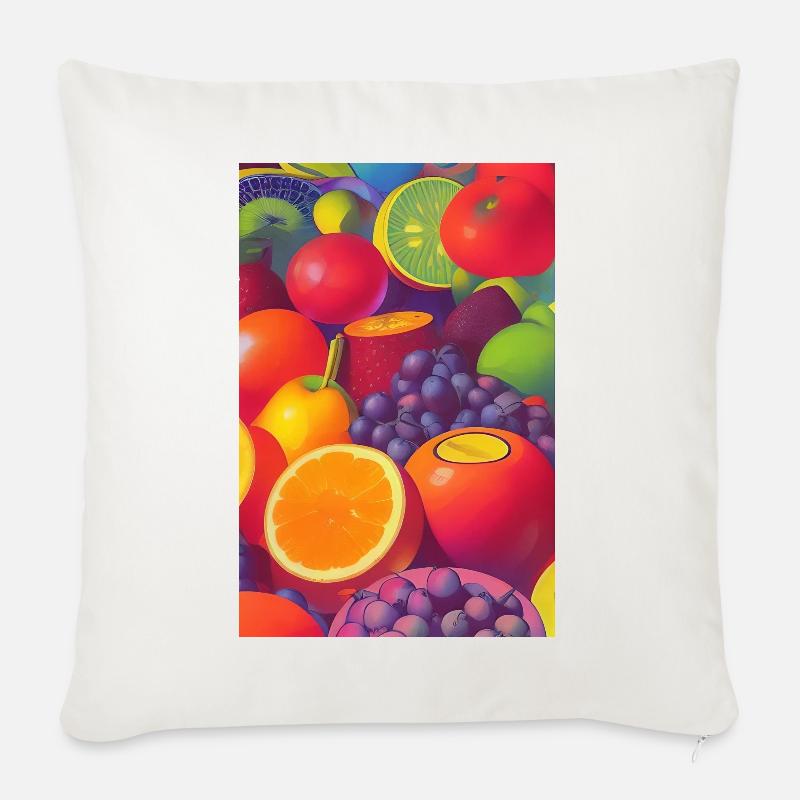 Früchte - Sofakissenbezug 45 x 45 cm - Naturweiß 