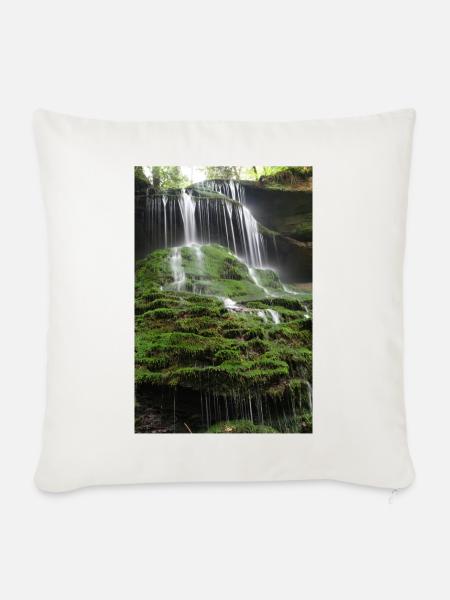 MOOSWASSERFALL HÖRSCHBACH BEI MURRHARDT - Sofakissenbezug 45 x 45 cm - Naturweiß 