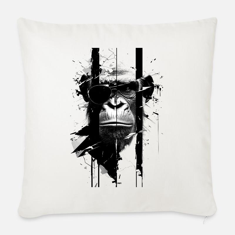 Arty Chimp - Sofakissenbezug 45 x 45 cm - Naturweiß 