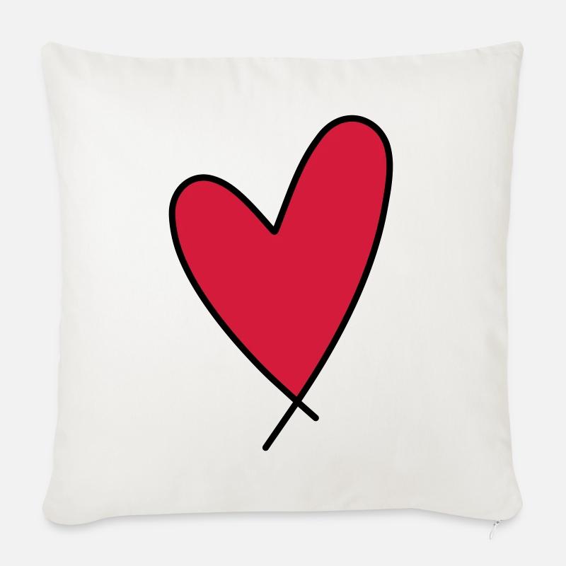 Symbol Herz - Sofakissenbezug 45 x 45 cm - Naturweiß 
