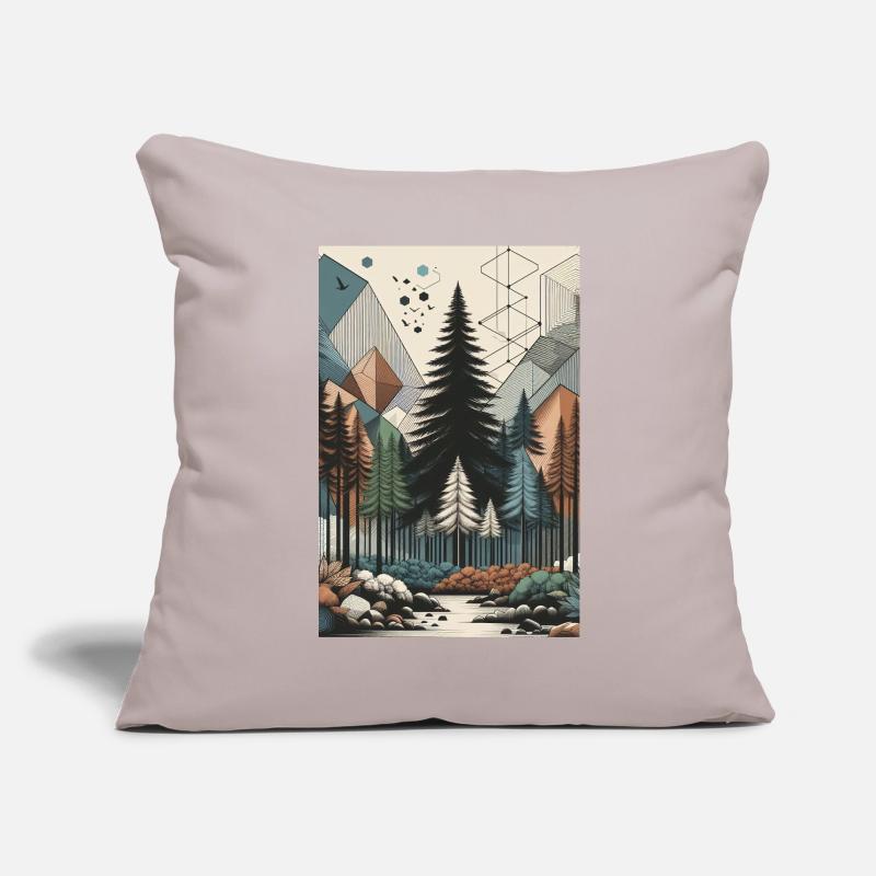 Abstract Enchanted Forest Magic and Geometry Unite Sofa pillowcase 17,3'' x 17,3'' (45 x 45 cm)