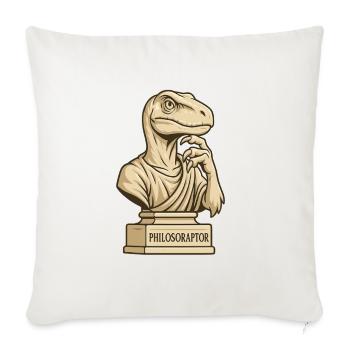 Philosoraptor - Sofakissenbezug 45 x 45 cm - Naturweiß  - Vorne