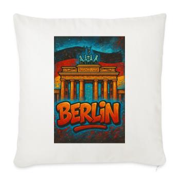 Grafiti Berlin T-shirt with Brandenburg Gate - Sofa pillowcase 17,3'' x 17,3'' (45 x 45 cm) - natural white - Front
