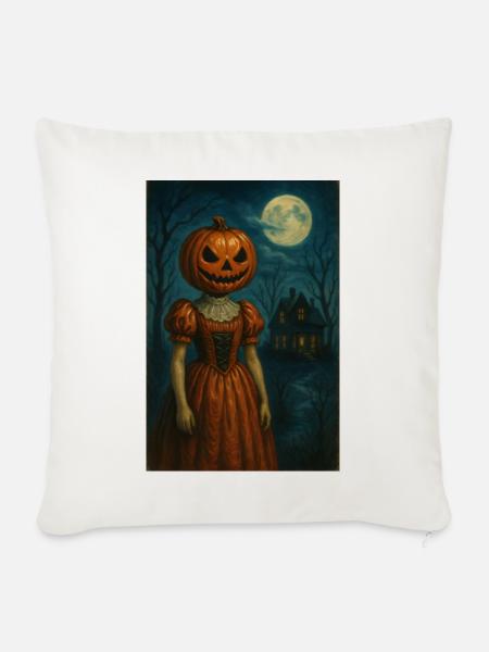 Halloween Kürbis Horror - Sofakissenbezug 45 x 45 cm - Naturweiß 