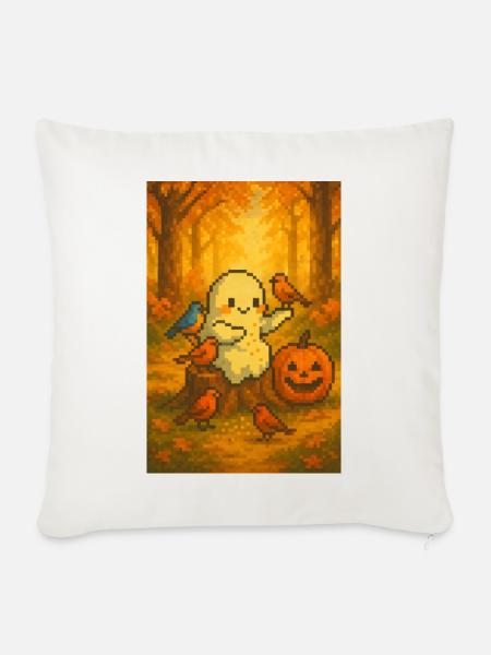 Geist Herbst pixel art - Sofakissenbezug 45 x 45 cm - Naturweiß