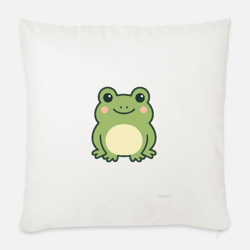 Frosch Kawaii - Sofakissenbezug 45 x 45 cm - Naturweiß