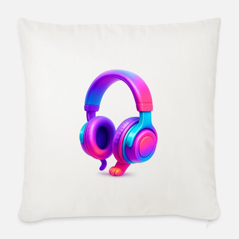 Neon Gradient Kopfhörer - Sofakissenbezug 45 x 45 cm - Naturweiß 