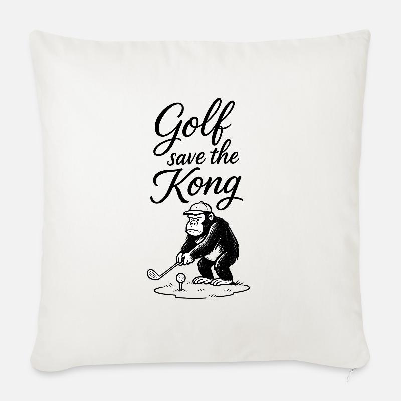 Golf rettet den Kong - Sofakissenbezug 45 x 45 cm - Naturweiß 