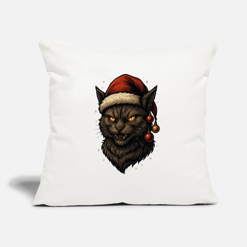 Schwarzer Weihnachtskater Sofakissenbezug 45 x 45 cm