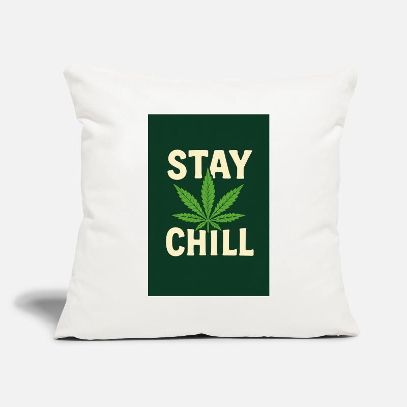 Stay Chill Feuille de Cannabis Housse de coussin décorative 45 x 45 cm