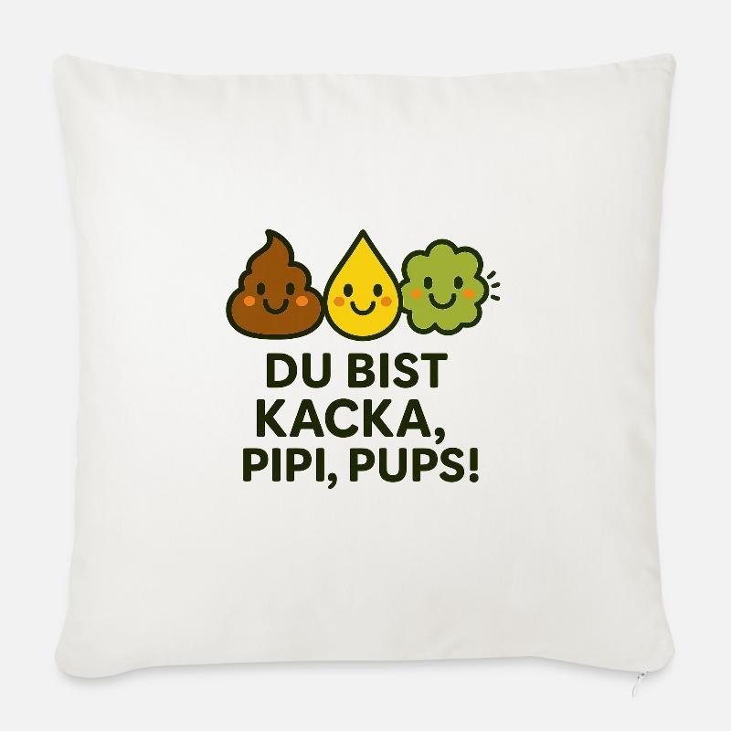 Du bist... - Sofakissenbezug 45 x 45 cm - Naturweiß 