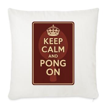 Keep Calm and Pong On / Ping - Sofakissenbezug 45 x 45 cm - Naturweiß  - Vorne