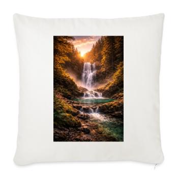 Waterfall in the evening sun - Sofa pillowcase 17,3'' x 17,3'' (45 x 45 cm) - natural white - Front