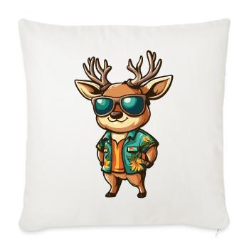 Vacances de bandes dessinées sur les cerfs - Housse de coussin décorative 45 x 45 cm - blanc nature - Devant