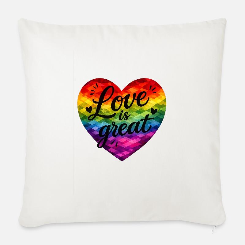 Liebe ist großartig! - Sofakissenbezug 45 x 45 cm - Naturweiß