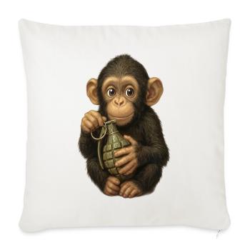 Prankster Ape Grenade (russisches Armeelogo 2026) - Sofakissenbezug 45 x 45 cm - Naturweiß  - Vorne