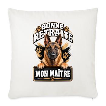 Bonne retraite mon maître - Housse de coussin décorative 45 x 45 cm - blanc nature - Devant
