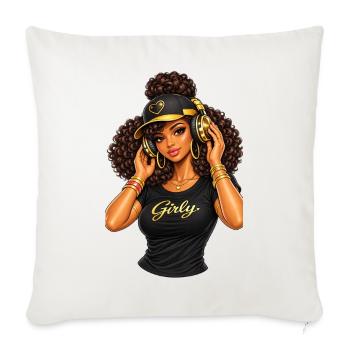 Girly Beats Illustration Hip-Hop - Sofa pillowcase 17,3'' x 17,3'' (45 x 45 cm) - natural white - Front