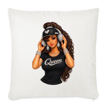 Queen Hip-Hop Glam Illustration - Sofa pillowcase 17,3'' x 17,3'' (45 x 45 cm) - natural white - Front