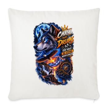 Chase Your Dreams Wolf Wilderness - Sofa pillowcase 17,3'' x 17,3'' (45 x 45 cm) - natural white - Front