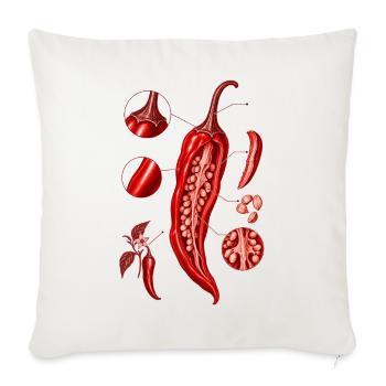 Anatomische Chili-Illustration in Rot - Sofakissenbezug 45 x 45 cm - Naturweiß  - Vorne