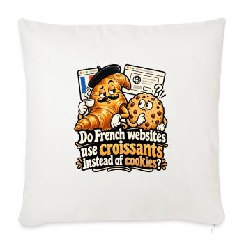 Croissants statt Cookies im Webdesign - Sofakissenbezug 45 x 45 cm - Naturweiß  - Vorne