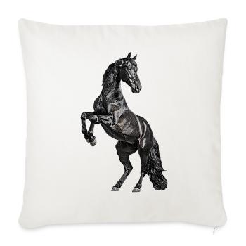 Pferd Hengst - Sofakissenbezug 45 x 45 cm - Naturweiß  - Vorne
