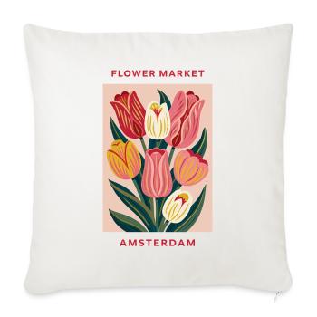 Amsterdam - Flower market - Sofakissenbezug 45 x 45 cm - Naturweiß  - Vorne