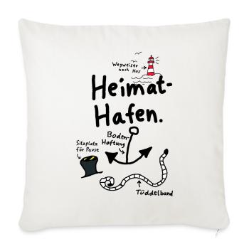 Heimathafen Anker Moin Nordisch - Sofakissenbezug 45 x 45 cm - Naturweiß  - Vorne
