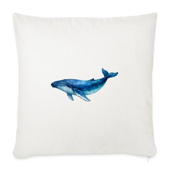 Blauer Wasserwal Aquarell - Sofakissenbezug 45 x 45 cm - Naturweiß  - Vorne
