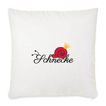 Schnecke Schrift Krone - Sofakissenbezug 45 x 45 cm - Naturweiß  - Vorne