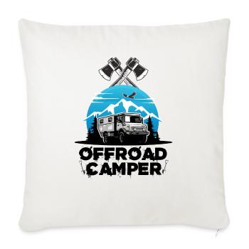 Offroad Camper camping Motorhome Motorhome WoMo - Sofa pillowcase 17,3'' x 17,3'' (45 x 45 cm) - natural white - Front