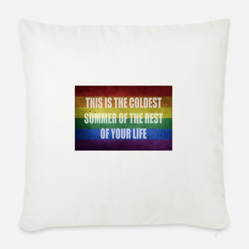 coldest summer klimaschutz sommer regenbogen lgbt - Sofakissenbezug 45 x 45 cm - Naturweiß 