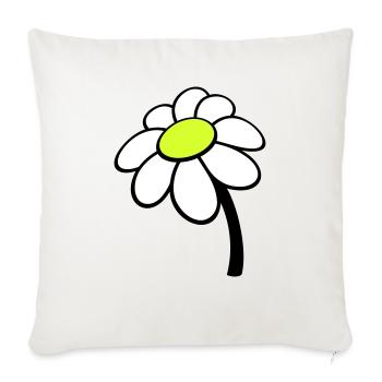 Petite Fleur Marguerite Blanche Décorative Belle Nature - Housse de coussin décorative 45 x 45 cm - blanc nature - Devant