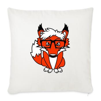 Fox Nerd Lunettes à monture en corne Geek Smart Intelligent Cool - Housse de coussin décorative 45 x 45 cm - blanc nature - Devant