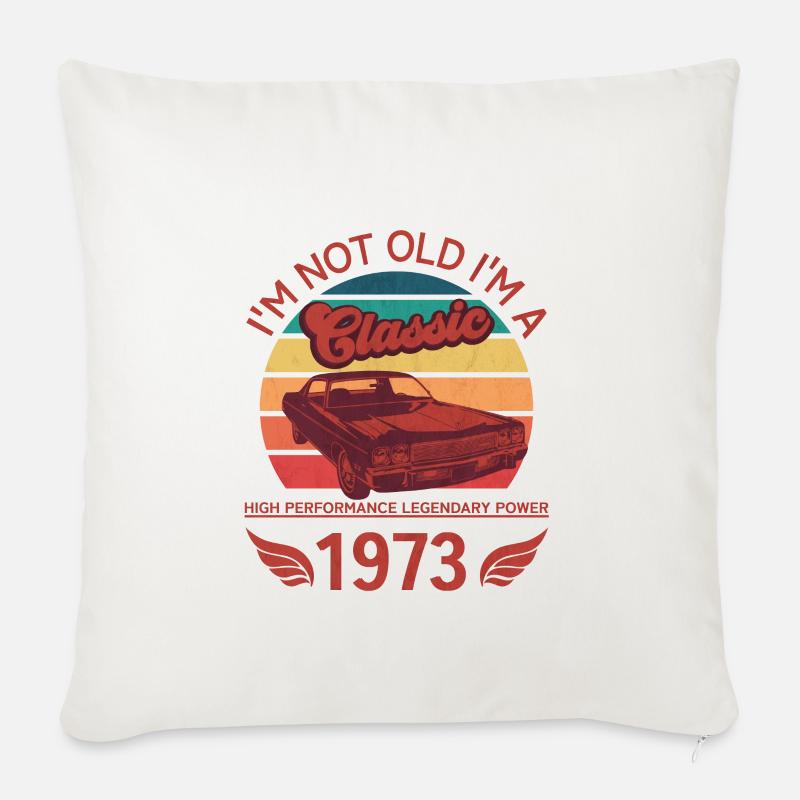 Ich bin nicht alt, ich bin ein Klassiker - Sofakissenbezug 45 x 45 cm - Naturweiß 
