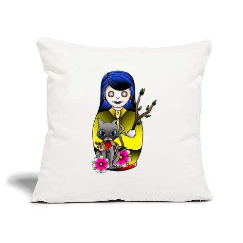 Russian doll Coraline tattoo style - Sofa pillowcase 17,3'' x 17,3'' (45 x 45 cm)