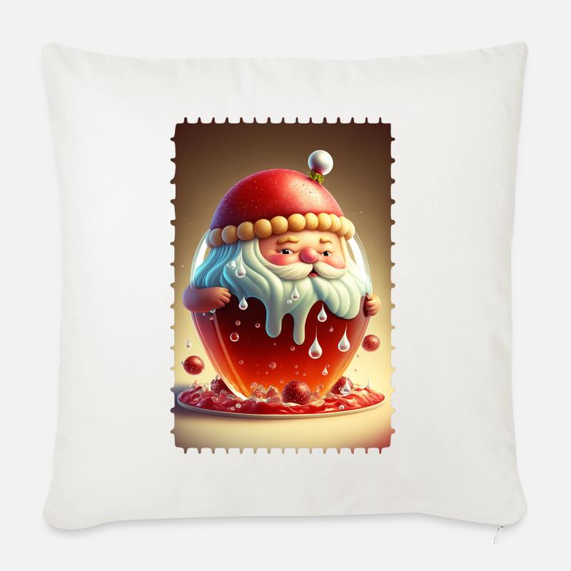 Weihnachtsmann-Gelee - Sofakissenbezug 45 x 45 cm - Naturweiß 