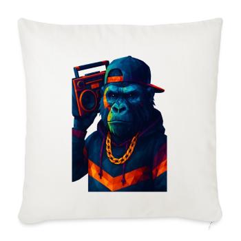WPAP Style Animals - Gorilla Hip Hop Outfit Boombox - Housse de coussin décorative 45 x 45 cm - blanc nature - Devant