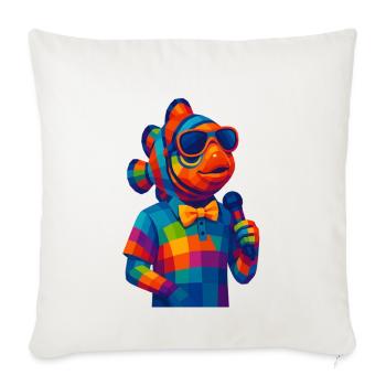 WPAP Polygon Style Animals - Poisson-clown avec nœud papillon - Housse de coussin décorative 45 x 45 cm - blanc nature - Devant